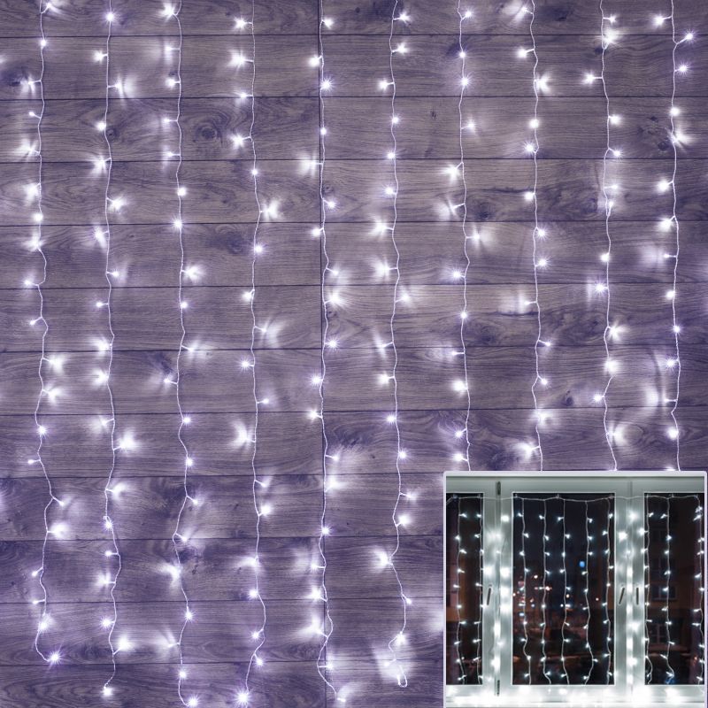 Занавес-пвх 8 режимов 1.5х1.5м, 160 LED, 220V, ПП