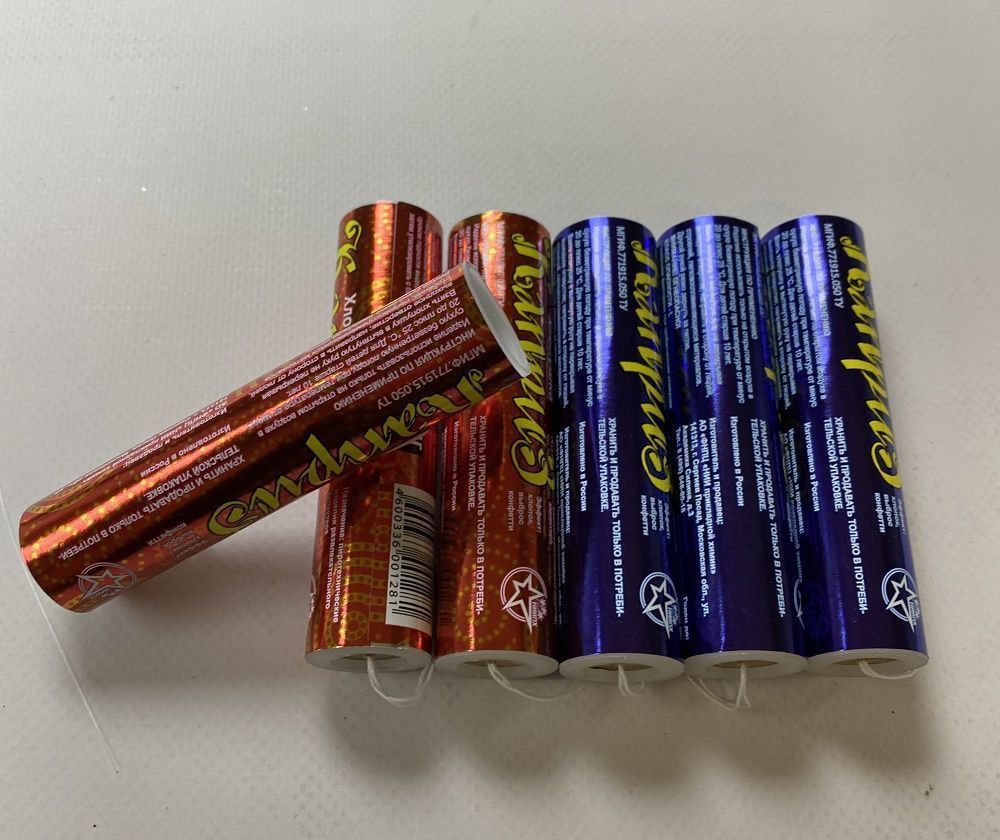 Хлопушка каприз 10см, упаковка 6шт Хлопушка каприз 10см, упаковка 6шт